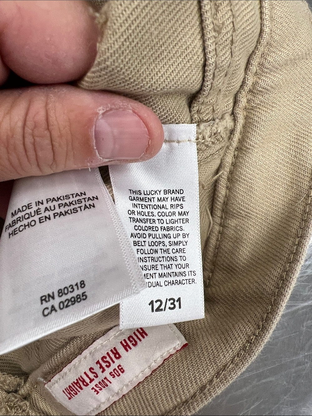 Lucky Brand 90’s Loose High Rise Straight-Leg Pants - Khaki Women’s 12 - Picture 4 of 14
